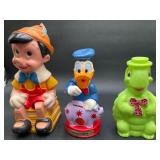 Vintage Coin Banks Pinocchio, Daffy Duck +