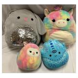 4 Squishmallows Stuffed Plush Toys