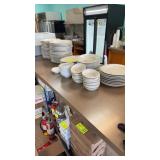 78 pieces of assorted white China plates and