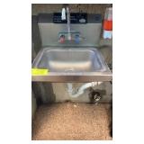 Wall mount stainless steel hand sink with faucet