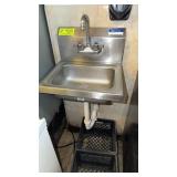 Stainless steel wall mount hand sink with faucet