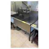 Three compartment pot sink with faucet 48 inches
