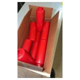 Lot of ketchup squeeze bottles