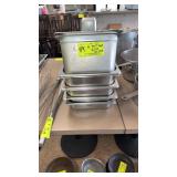 Lot of eight assorted deep stainless steel