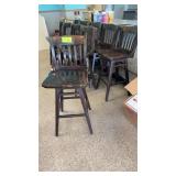 10 heavy duty wooden barstools BROWN, swivel