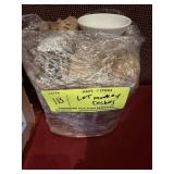 LOT OF SMALL WHITE MONKEY DISHES