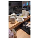 Lot of assorted white bowls and small plates