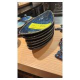 Seven blue plates oblong