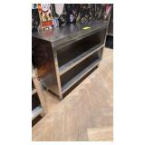 47 inches wide by 16 inches deep stainless steel