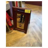 DELUXE WET FLOOR SIGN-MAHOGANY WOOD AND MIRROR