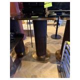 3 MARBLE TOP HITOPS BRASS EDGING FLUTED WOOD BASE