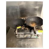 2 ASSORTED WOKS 16 INCH , 14 INCH