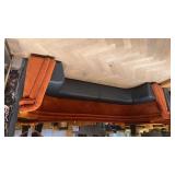 Large U-shaped booth with Velore back and leather