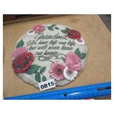 Quote plaque for Garden or Wall - Grandma / floral