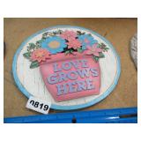 Quote plaque for Garden or Wall - Flower Love
