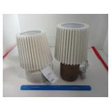 2 New Small Wood Table Lamps