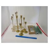 Group Metal Candle Holders and Taper Candles