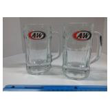 2 - A & W - Glass Mugs