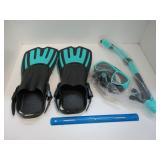 New Snorkel Set, Flipper Fins, Goggles & Air Tube