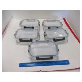 5 New Glass Bottom Food Storage Containers