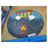 Quote plaque for Garden or Wall - camping theme