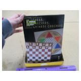 New Board Game 3-in-1 Chess, Checkers, Chinese Chk