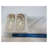Set of 2 New Eco Bamboo Lid Glass Travel Cups