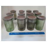 Lot - Small Food Safe Clear Canisters - wood lids