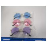 3 New Colored Sunglasses Pink, Purple, and Blue
