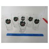 6 Guiness Shamrock Glasses