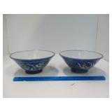 Vintage Japanese Pottery Stoneware Bowls Handcraft