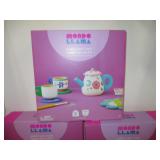 Lot- Mondo Llama Paint your own Wood Tea Set kit