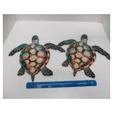 2 Wood Sea Turtle Wall Decor