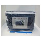 New King Size 3pc Bedspread Set - Navy Blue