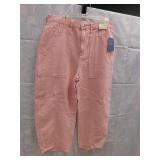 NEW WOMENS BARREL JEANS SIZE 14 *PINK