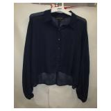 NEW WOMENS SHEAR COLLAR TOP COLLEEN LOPEZ MED