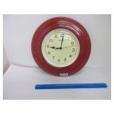 Red Plastic Kitchen Clock - Works