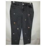 NEW WOMENS 14P JEANS - FLORAL EMBROIDERY