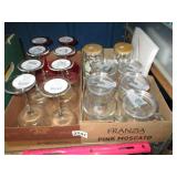 GLASSWARE LOT - LIDDED TUMBLER MUGS - COCKTAIL GLS