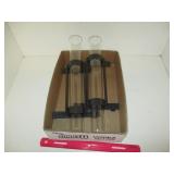 SET OF 2 CLEAR GLASS PILLAR VASES WALL MOUNT
