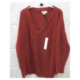 NEW AVA & VIV WOMENS V NECK SWEATER 2X