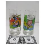 2 Rare Vintage McDonalds Camp Snoopy Glasses