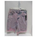 NEW JUNIORS PINK WASH JEAN SHORTS 0/25 HIGH RISE