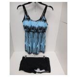 NEW WOMENS SWIM BIKINI LARGE - SHORT TANK SET