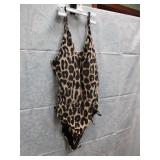 NEW WOMENS SWIM SUIT LARGE LEOPARD