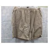 NEW MENS PURTIAN KAHKI STRETCH WAIST SHORTS LARGE