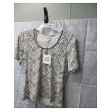 new womens large casual top j & m badgley mischka