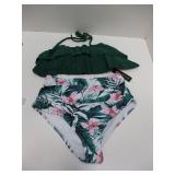 NEW WOMENS SWIMSUIT MED 2 PC HIGH WAIST TEMPT ME