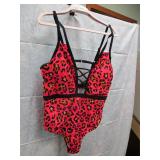 NEW WOMENS SWIM SUIT XX-LARGE PINK LEOPARD