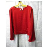 NEW WOMENS SATIN LONG SLEEVE TOP -A NEW DAY -LARGE